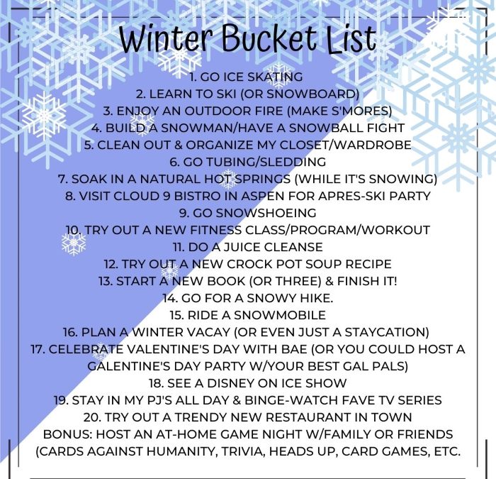 My Winter 2020 Bucket List