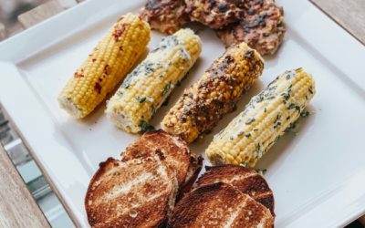 Spicy Feta Cheese Burgers & Corn on the Cob Sampler